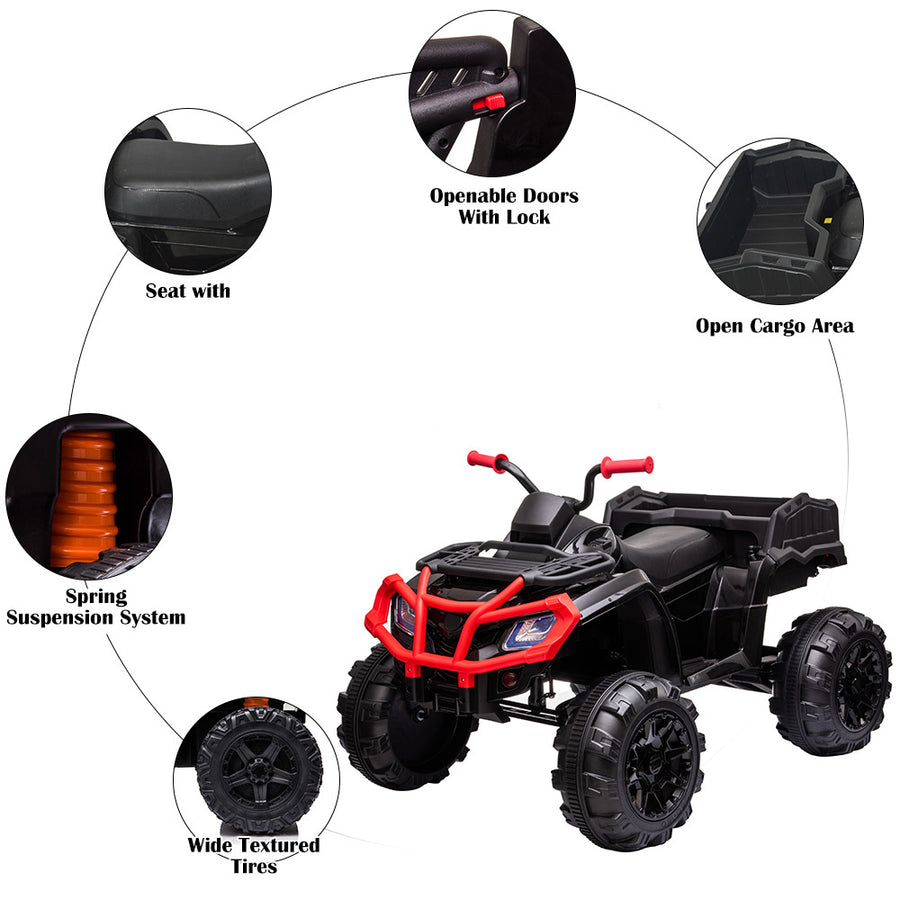 RIDE ON ATV KIDS CARS 12V KIDS TOYS WITH R/C PARENTAL REMOTE ATV QUAD RIDE ON CARS FOR BOYS AND GIRLS