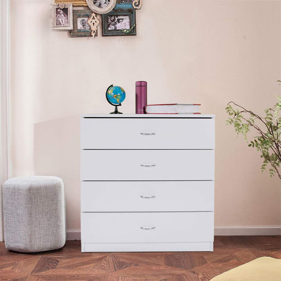Segmart White Wood Chest Cabinet, 26" x 13" x 29" Durable MDF Wood Chest Cabinet with Metal Handles, Simple Bedroom Furniture Chest of Drawers for Closet to Storing Clothes, Cosmetic, S7893