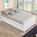 SEGMART Wooden Twin Size Bed Frame with Storage, L