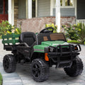 RIDE ON CARS WITH TRAILER 12V KIDS RIDE ON TRUCK KIDS CARS WITH REMOTE CONTROL BATTERY POWERED TOY TRACTOR WITH TRAIL