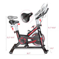 Indoor Cycling Bike, Professional Stationary Exercise Bike with LCD monitor, Bottle Holder, Smooth Belt Drive Cycling Bike, Adjustable Seat Bicycle Stationary Bike for Home Cardio Gym Workout, L5885