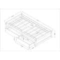 SEGMART Wooden Twin Size Bed Frame with Storage, L