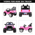 Ride on Cars for Girls, 12V Electric Ride on Cars with Remote Control, Pink Motorized Vehicles Ride on Truck Car with Lights, L6675