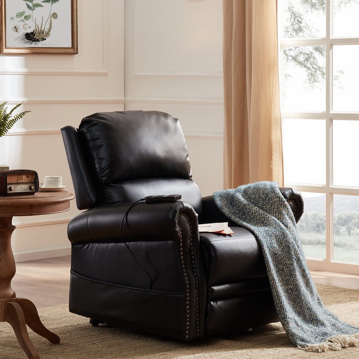 Faux leather lift online chair