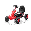 Red Go Kart, Powered Ride On Pedal Go Kart, Kids' Pedal Cars for Outdoor, Racer Pedal Car with Anti-slip Tires, Racer Bicycle with Adjustable Seat for Boys & Girls, L2530