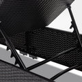 Segmart® Outdoor Lounge Chairs, 3Pcs Patio Chaise Lounge Chairs Furniture Set with Adjustable Back and Coffee Table, All-Weather Rattan Reclining Lounge Chair for Beach, Backyard, Porch, Garden, Pool, L4550