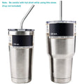 Reusable Straws, Stainless Steel Tumbler Set of 8, 2 Cleaning Brushes