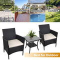 Patio Furniture Sets Clearance, 3 Piece Wicker Patio Set with Glass Dining Table, Modern Bistro Patio Set Rattan Chair Conversation Sets with Coffee Table for Backyard, Porch, Garden, Poolside, L3091