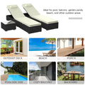 SEGMART Outdoor Wicker Patio Lounge Chair Set of 3, Adjustable PE Rattan Chaise Lounge with Seat Cushion and Tea Table, Outdoor Lounger Recliner for Garden, Balcony, Pool, Patio, Deck, Backyard, TR23