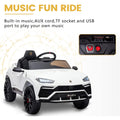 12 V Ride on Toys With Remote, SEGMART 12V Kids Electric Ride On Car for Boys Girls, Battery Powered Electric Vehicles with Remote Control, LED Lights, Music, Horn, Kids Gifts, White, LL617