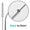 Reusable Straws, Stainless Steel Tumbler Set of 8, 2 Cleaning Brushes
