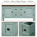 Segmart Console Table with 4 Storage Drawers, Wood Buffet Sideboard Desk with 2 Cabinets and Bottom Shelf, S5262
