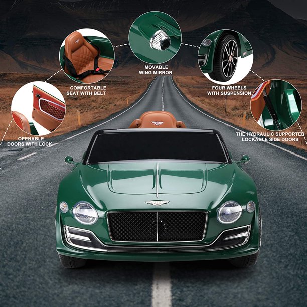 Ride on Toys for 3-4 Year Olds Boy Girl, Licensed Bentley 12 V Kids Ride On Car with Remote Control,LED Lights and Horn