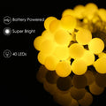 LED String Lights, 19.68FT 40LED Ball String Lights Indoor/Outdoor Waterproof Decorative Light, Battery Powered Starry Fairy String Lights for Bedroom, Garden, Christmas Tree, Wedding Decoration,I0966