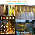 LED String Lights, 19.68FT 40LED Ball String Lights Indoor/Outdoor Waterproof Decorative Light, Battery Powered Starry Fairy String Lights for Bedroom, Garden, Christmas Tree, Wedding Decoration,I0966