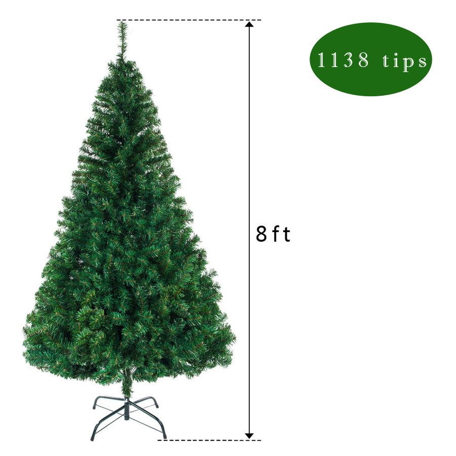 SEGMART 8FT Christmas Tree with 1138 Tips, Upgraded Artificial Christmas Tree with Solid Metal Stand, Indoor/Outdoor Christmas Decorations for Home, Festival, Party, Easy Assembly, Green, LL304
