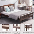 Bed Frame with Headboard, SEGMART Full Size Bed Frame for Adults Kids, Platform Bed Frame with Wood Slat Support, Solid Wood Bed Frame, Bed Frame No Box Spring Need, 78.7"Lx57.2"Wx39"H, Walnut, H2491