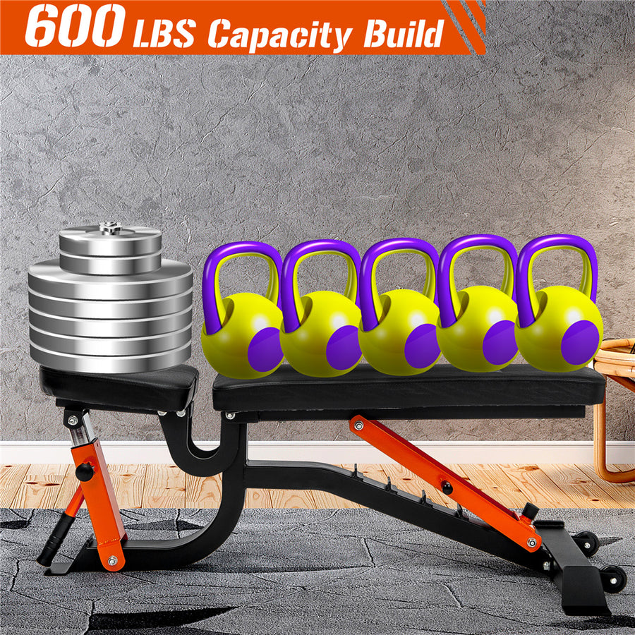 SEGMART Weight Bench, Adjustable Weight Bench for Full Body Workout, Incline Decline Workout Bench, Utility Exercise Fitness Bench with 6 Back Positions and 4 Seat Positions for Home Gym, 600 lbs, L