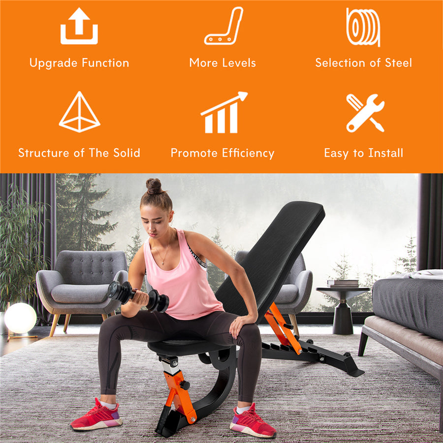SEGMART Weight Bench, Adjustable Weight Bench for Full Body Workout, Incline Decline Workout Bench, Utility Exercise Fitness Bench with 6 Back Positions and 4 Seat Positions for Home Gym, 600 lbs, L