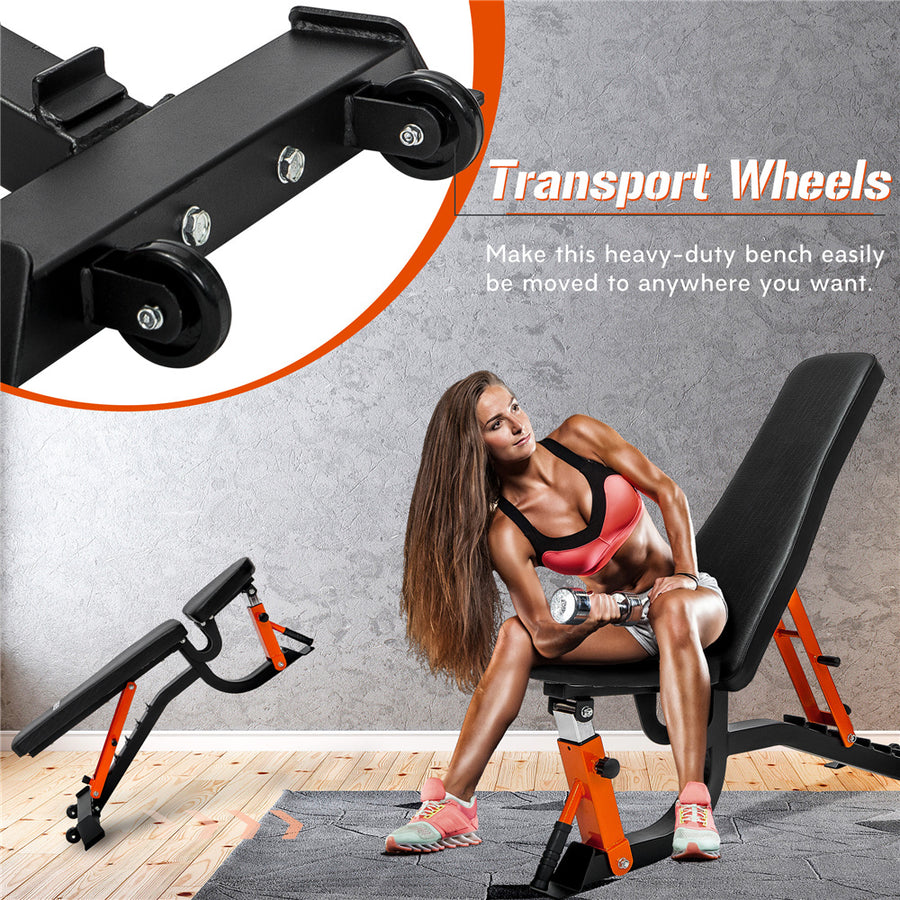 SEGMART Weight Bench, Adjustable Weight Bench for Full Body Workout, Incline Decline Workout Bench, Utility Exercise Fitness Bench with 6 Back Positions and 4 Seat Positions for Home Gym, 600 lbs, L