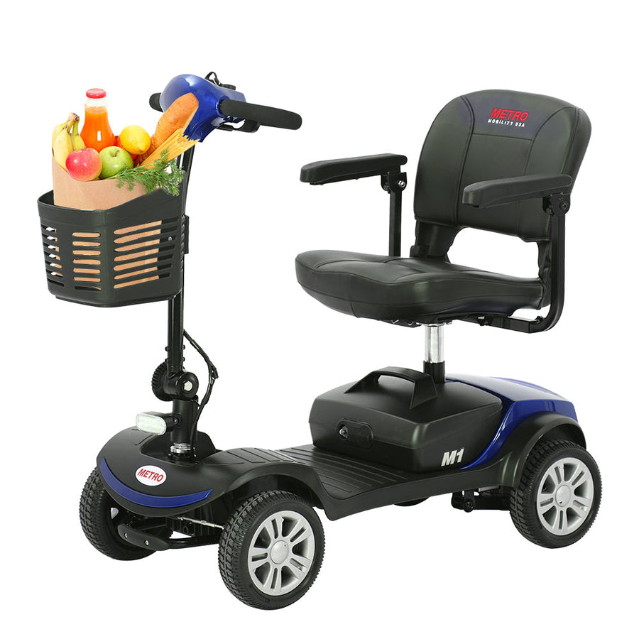 Segmart Mobility Scooters for Seniors, Heavy Duty Handicap Electric Scooters with 4 Wheel, Lightweight Compact Motorized Scooter with Headlights, Outdoor Power Scooter with Anti-Tip Wheels, Blue, SS113