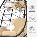 Clearance! Hanging Wicker Egg Chair, Outdoor Patio Hanging Chairs with Stand, UV Resistant Hammock Chair with Comfortable Cushion, Durable Indoor Swing Egg Chair for Garden, Backyard, L3959