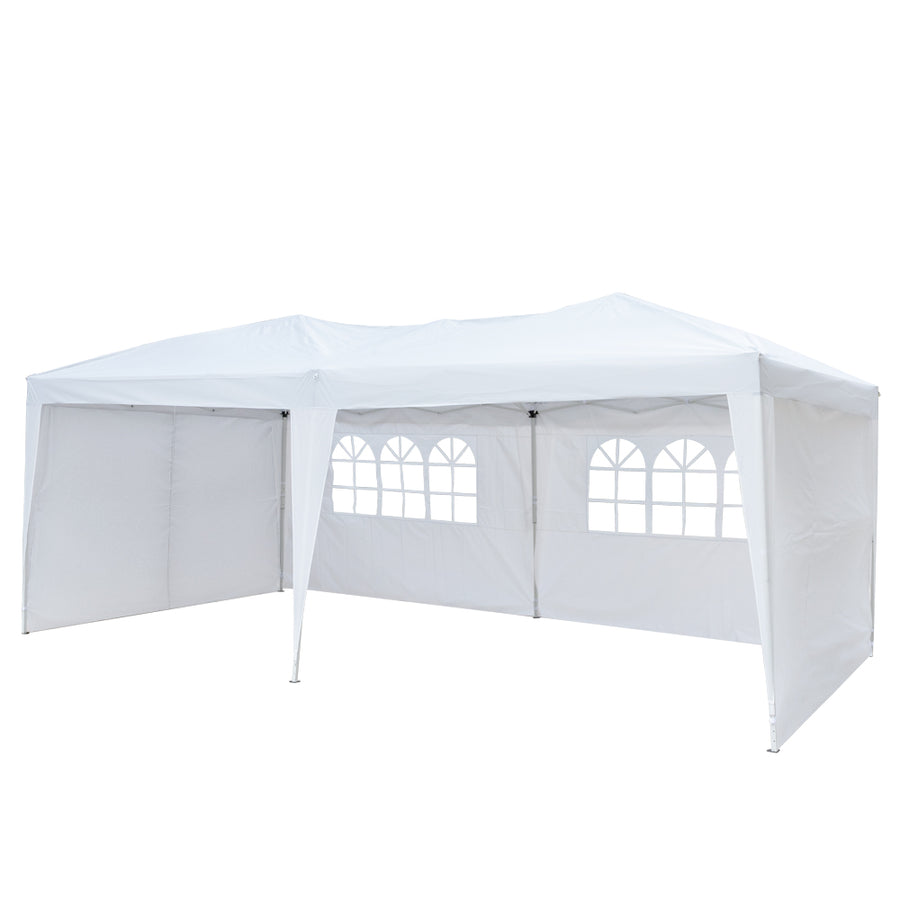 Pop Up Canopy Tent with 4 Sidewalls, 10 x 20 ft Portable Shade Instant Folding Canopy with Carry Bag, Adjustable Folding Gazebo Tent for Sunshade, Waterproof Outdoor Tent for Patio Wedding Beach