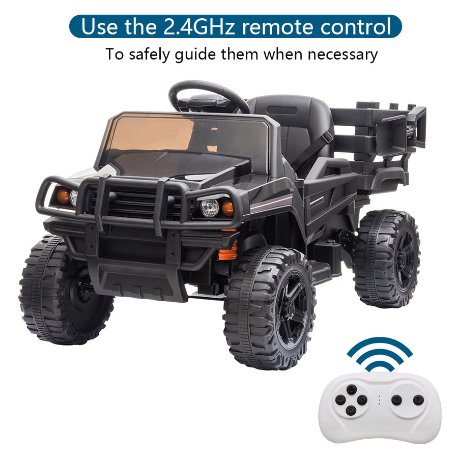 Kids Ride on UTV, 12V Backyard Truck Cars with Back Trailer and Remote Control, S9235
