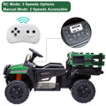 Kids Ride on UTV, 12V Backyard Truck Cars with Back Trailer and Remote Control, S9235