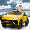 Electric Cars for Kids to Ride, 12V Realistic Lamborghini Kid Electric Ride on Car with Remote Control and MP3 Player, Kids Electric Vehicle with LED Light, Radio, Birthday Gift for Kids, Red, S7806
