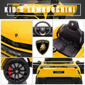 Electric Cars for Kids to Ride, 12V Realistic Lamborghini Kid Electric Ride on Car with Remote Control and MP3 Player, Kids Electric Vehicle with LED Light, Radio, Birthday Gift for Kids, Blue, SS2460