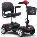 Outdoor Mobility Scooter for Senior, Heavy Duty Electric Scooters with 4 Wheel, Sliding Swivel Seat with Flip-Up Armrests for Handicapped, Easy Assembly, 300lbs, Red, SS132