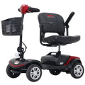 Segmart Compact Mobility Scooters for Senior, Heavy Duty Handicap Electric Scooters with 4 Wheel, Lightweight Motorized Scooter with Detachable Basket, Outdoor Scooter with Anti-Tip wheel, Red, SS1380