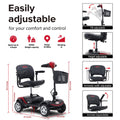 Outdoor Mobility Scooter for Senior, Heavy Duty Electric Scooters with 4 Wheel, Sliding Swivel Seat with Flip-Up Armrests for Handicapped, Easy Assembly, 300lbs, Red, SS132