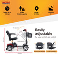 Segmart Compact Mobility Scooters for Senior, Heavy Duty Handicap Electric Scooters with 4 Wheel, Lightweight Motorized Scooter with Detachable Basket, Outdoor Scooter with Anti-Tip wheel, Red, S8680