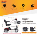 Segmart Compact Mobility Scooters for Senior, Heavy Duty Handicap Electric Scooters with 4 Wheel, Lightweight Motorized Scooter with Detachable Basket, Outdoor Scooter with Anti-Tip wheel, Red, SS1380