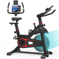 Segmart Indoor Exercise Bike, Professional Stationary Cycling Bike with LCD Monitor, Bottle Holder, Smooth Belt Drive Cycling Bike, Adjustable Seat Bicycle Stationary Bike for Home Cardio Gym Workout, L5396