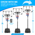 Segmart 28" Basketball Hoop Patio 5.8ft-7ft, Indoor Outdoor Portable Basketball Court Stand for Kids & Adults Poolside Swimming Games