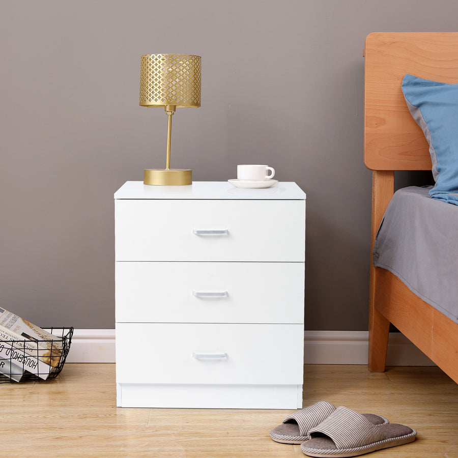 Segmart White Wood Chest Cabinet, 26" x 13" x 29" Durable MDF Wood Chest Cabinet with Metal Handles, Simple Bedroom Furniture Chest of Drawers for Closet to Storing Clothes, Cosmetic, S7893