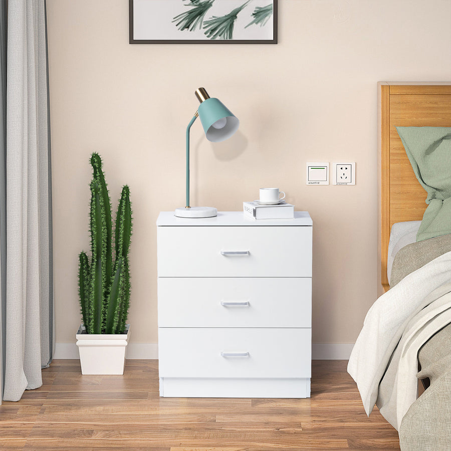 Segmart White Wood Chest Cabinet, 26" x 13" x 29" Durable MDF Wood Chest Cabinet with Metal Handles, Simple Bedroom Furniture Chest of Drawers for Closet to Storing Clothes, Cosmetic, S7893