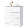 Segmart White Wood Chest Cabinet, 26" x 13" x 29" Durable MDF Wood Chest Cabinet with Metal Handles, Simple Bedroom Furniture Chest of Drawers for Closet to Storing Clothes, Cosmetic, S7893