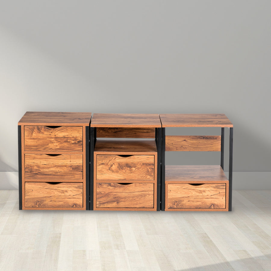 3 Chest of Drawers for Bedroom, SEGMART Classic Simple Bedroom Furniture Chest Cabinet with Metal Handles, Durable MDF Wood 3-Drawer Dresser for Closet to Storing Clothes, S7893