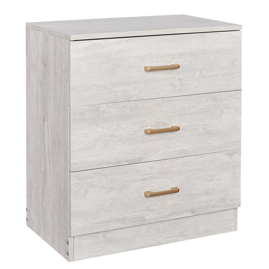 4 of Drawers Nightstand Cabinet, SEGMART Modern MDF Wood Chest Cabinet with Metal Handles, Simple Bedroom Furniture Chest of Drawers, White Finish, S7893