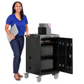 Segmart 32 Device Laptop Mobile Charging Cart for iPads, Tablets Laptop Storage Cart for Under 17'' Screen Chromebook Computers, Classroom Charging Station for School, Office, Healthcare, Black
