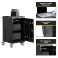 Segmart 32 Device Laptop Mobile Charging Cart for iPads, Tablets Laptop Storage Cart for Under 17'' Screen Chromebook Computers, Classroom Charging Station for School, Office, Healthcare, Black