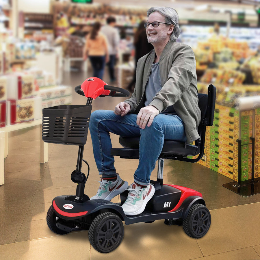 Segmart Outdoor Mobility Scooters for Senior, 4 Wheel Mobility Scooter with Front LED Light, Motorized Electric Medical Carts for Adults, 10 Miles, 265 lbs, Blue, SS576