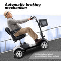 SEGMART Outdoor Mobility Scooters for Adults, Compact Motorized Scooter with Detachable Basket, Heavy Duty Mobility Scooter with 4 Wheel for Senior, 300lbs, Silver, SS1905