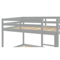 Twin over Twin Bunk Bed, SEGMART Wood Bunk Beds for Kids, Solid Bunk Bed Twin over Twin, Low Bunk Beds with Ladder/Rail, Space-Saving Bunk Beds for Small Rooms, No Box Spring Needed, Gray, H1401