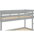 Twin over Twin Bunk Bed, SEGMART Wood Bunk Beds for Kids, Solid Bunk Bed Twin over Twin, Low Bunk Beds with Ladder/Rail, Space-Saving Bunk Beds for Small Rooms, No Box Spring Needed, Gray, H1401