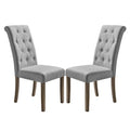 SEGMART Parsons Dining Chairs Set of 2, Upholstered Tufted Fabric High Back Padded Dining Chairs w/Solid Wood Legs, S03